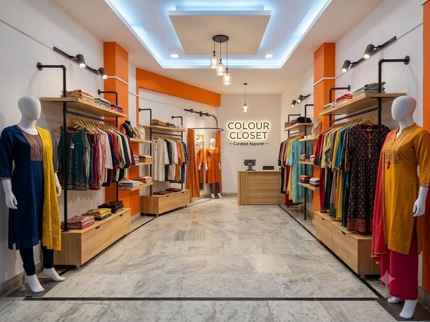 AI-generated fit-out concept for a unit at Trikon Complex, Raja Mandi