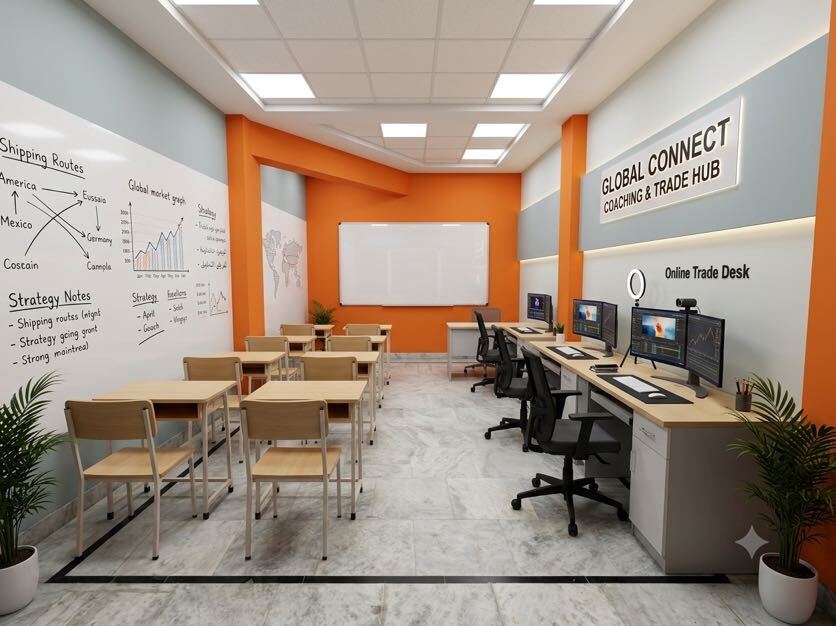 AI-generated fit-out concept for a unit at Trikon Complex, Raja Mandi
